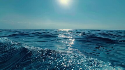 the tide of sea is moving forward, first person angle, blue ocean, sunny day, blue sky, no clouds, hd quality, style raw, --ar 16:9 Job ID: a30878b4-0f10-4b91-9bba-1125939d1512