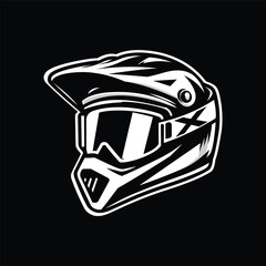 motorcross helmet isolated on black