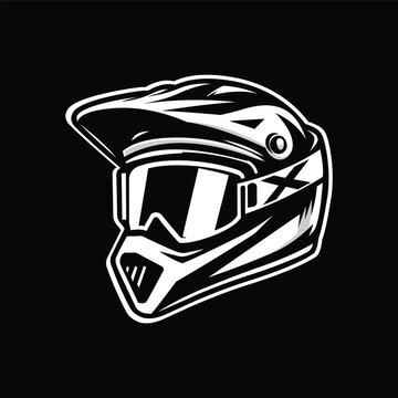 motorcross helmet isolated on black