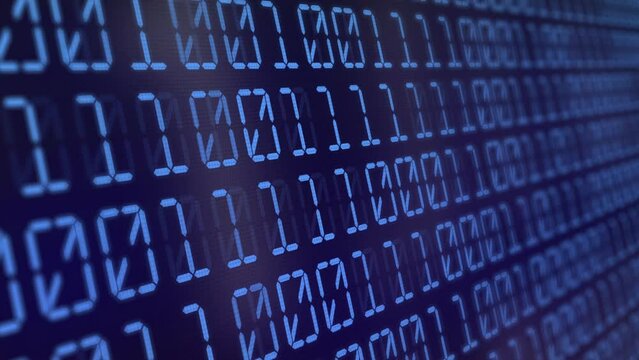 Blue Binary code Background. Digital and Secure Data Concept. Abstract Technology animation