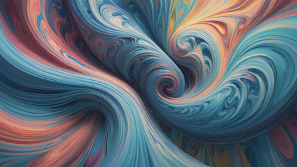 vivid vision of colors that swirl into each other and create psychedelic forms, pastel, colors blue, light blue