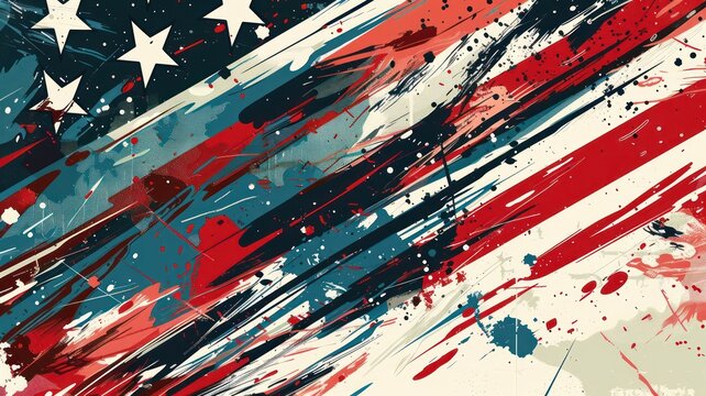 The statue of liberty, the background is the American flag, Happy 4th of July of Independent day for holiday celebrations. background. For USA Labor day celebration. With Happy Labor Day. - Powered by Adobe