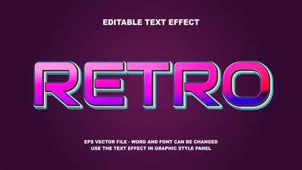 Editable Text Effect Retro 3D Vector Template