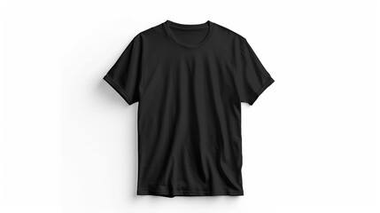 Black T-shirt mockup on white background.