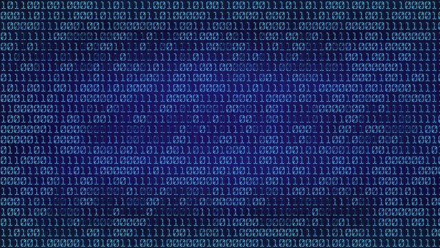 Blue Binary code Background. Digital and Secure Data Concept. Abstract Technology animation