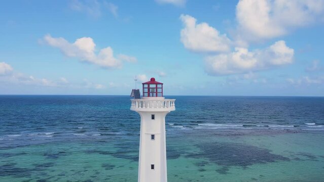 Aerial view of Mahahual, Quintana Roo