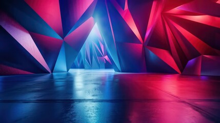 A picture background with some geometric forms with different vibrant colors