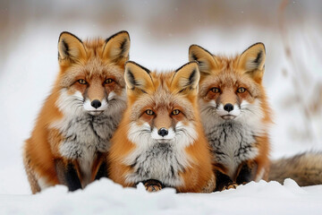 Charming foxes pose for the camera