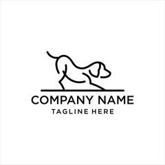 creative abstract Dog logo, with lines, design inspiration, vector