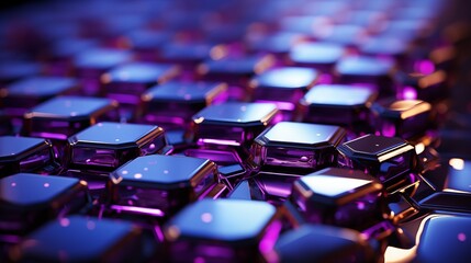 Fototapeta premium close up of a set of purple hexagon glasses