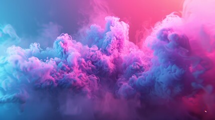 Fototapeta na wymiar 3d render, abstract background of fantasy neon cloud. Colorful smoke