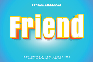 friend text effect template 3d text mockup,