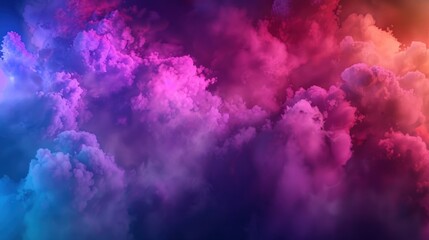 3d render, abstract background of fantasy neon cloud. Colorful smoke