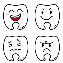 tooth cartoon icon collection
