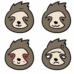 Fototapeta premium illustration of cute cartoon panda bear set collection