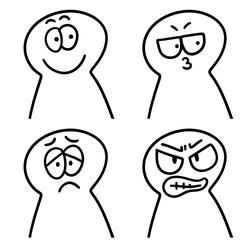 cartoon character emotion set icon