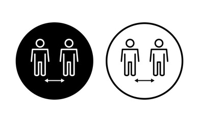 Social distance icon set. social distancing icon. self quarantine sign
