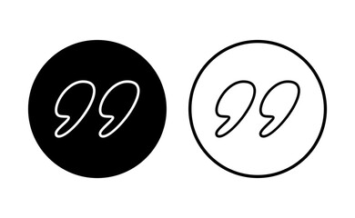 Quote icon set. Quotation mark symbol.