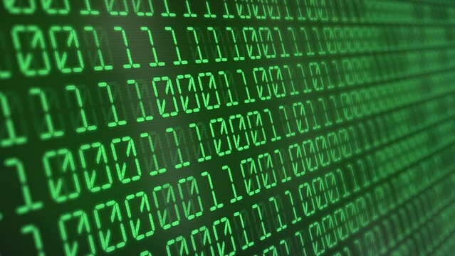 Green Binary code Background. Digital and Secure Data Concept. Abstract Technology animation