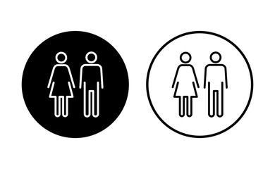 Man and woman icon set. male and female symbol