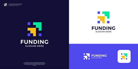 Modern funding financial logo design inspiration.