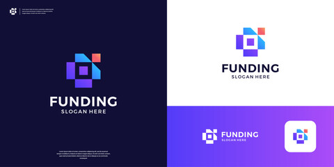 Simple growth funding financial logo design inspiration.