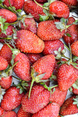 fresh strawberries in a market