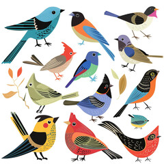 Colorful Birds Clipart Collection