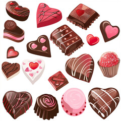 Collection of Cute Valentine Chocolates Clipart