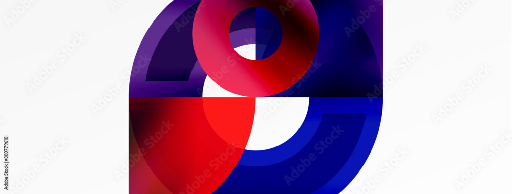 Aufkleber an electric blue number 9 surrounded by a purple circle and a red rectangle on a white background. i