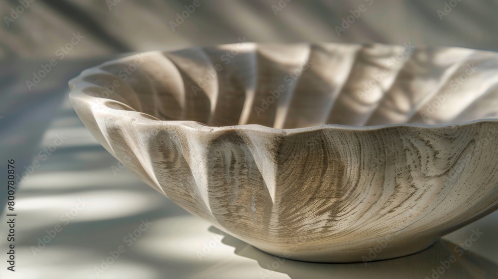 Aufkleber the interplay of light and shadows on a fluted pottery piece creates a sense of depth and dimension.