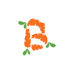 Letter B Carrot logo icon vector template