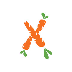 Letter X Carrot logo icon vector template