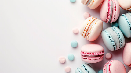 Obraz premium Pastel macaroons wallpaper