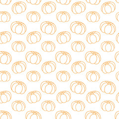 Outline drawing pumpkin Seamless pattern Thanksgiving greetings design concept Background Wallpaper