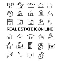 real estate icons set