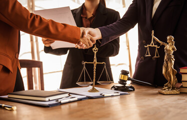 Shaking hands, Lawyers offer legal guidance, stand for clients in court, and aid with legal...