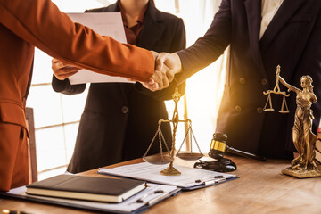 Shaking hands, Lawyers offer legal guidance, stand for clients in court, and aid with legal...