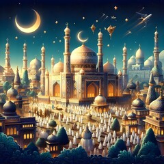 Beautiful eid -ul-Azah shining poster pic