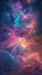 luminous gradient nebula, cosmic hues, swirling and ethereal