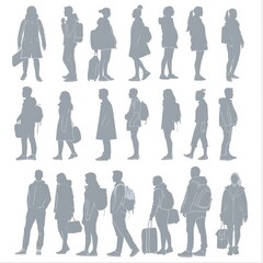 gray people vector graphics 