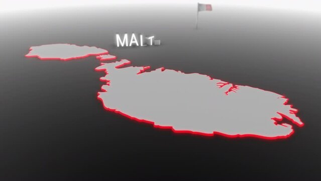 3d animated map of Malta gets hit and fractured by the text &ldquo;Crisis&rdquo;