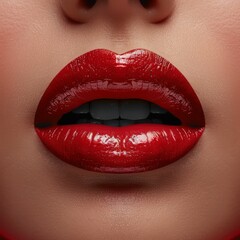 Obraz premium Close up shot photo of a woman lips