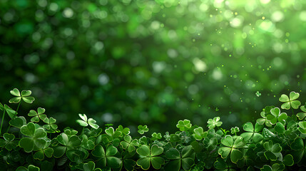 St. Patrick's Day celebration background in green for festive greetings and holiday usage.