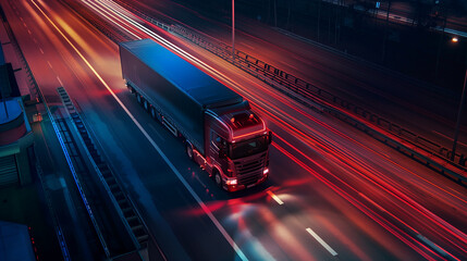 Fototapeta premium Transport Logistics Technology - trucking, road freight, delivery