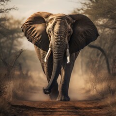 Fototapeta na wymiar African Elephant Majesty: Magnificent Images of the Gentle Giants
