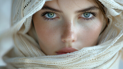 portrait of a beautiful woman with beautiful eyes