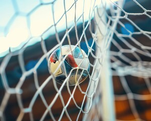 soccer ball in the net
