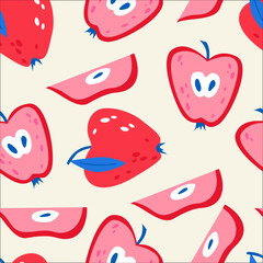 Seamless Fruit Patterns. Elegant Art for Printing