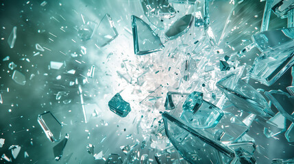 Abstract shattered glass explosion